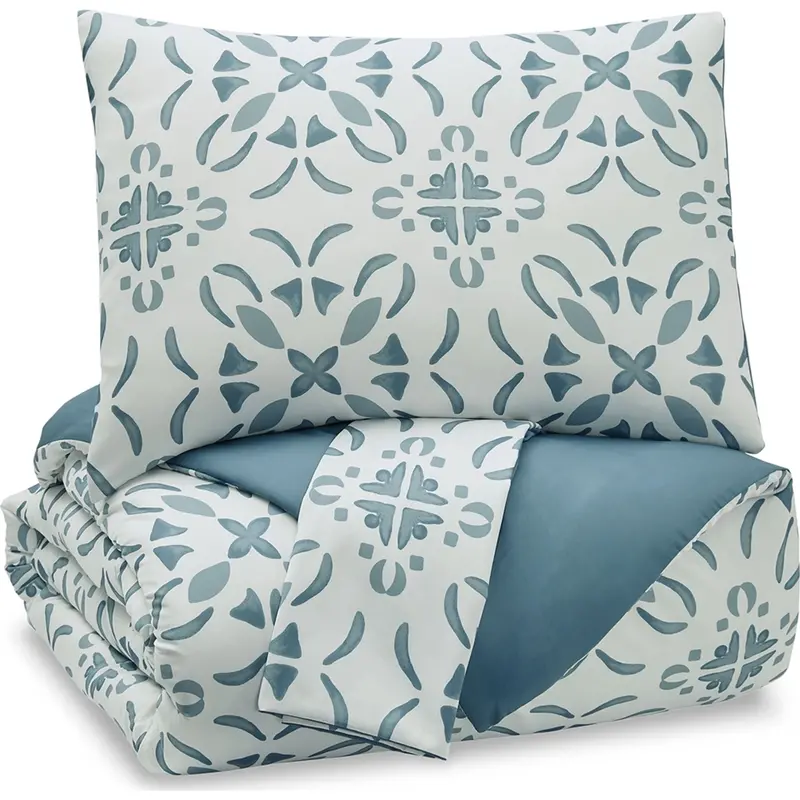 Adason Queen Comforter Set – Reversible Quilted Duvet Cover & Pillow Shams 1