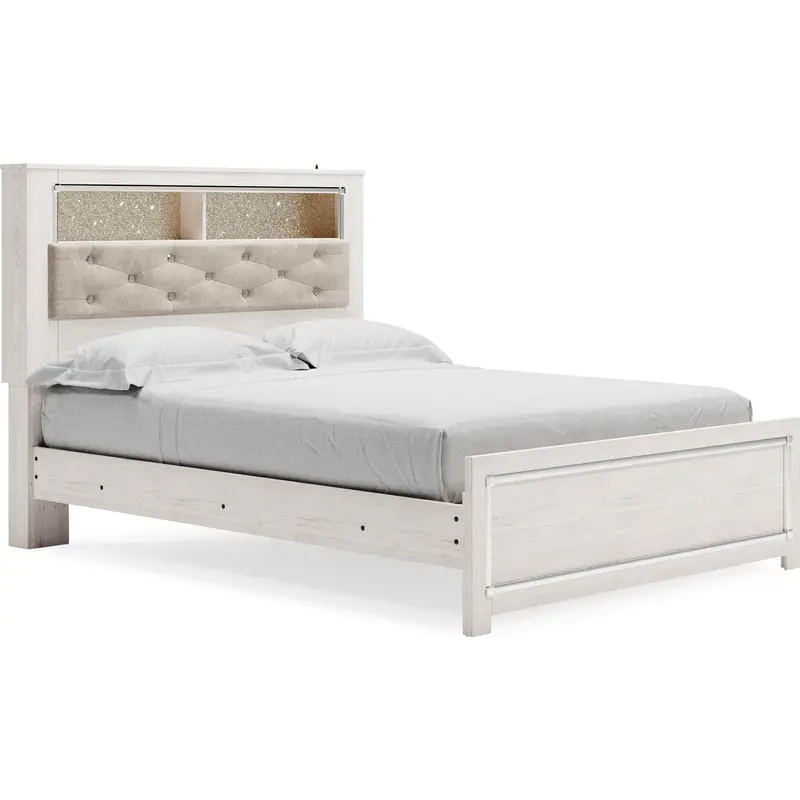 Altyra Bookcase Platform Bed With Integrated Shelving 1