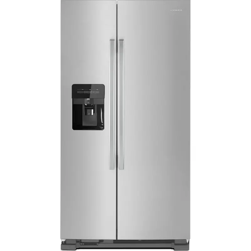 Amana 33" Stainless Steel Side-By-Side Refrigerator With Dual External Ice & Water Dispenser (Asi2175Grs) 1