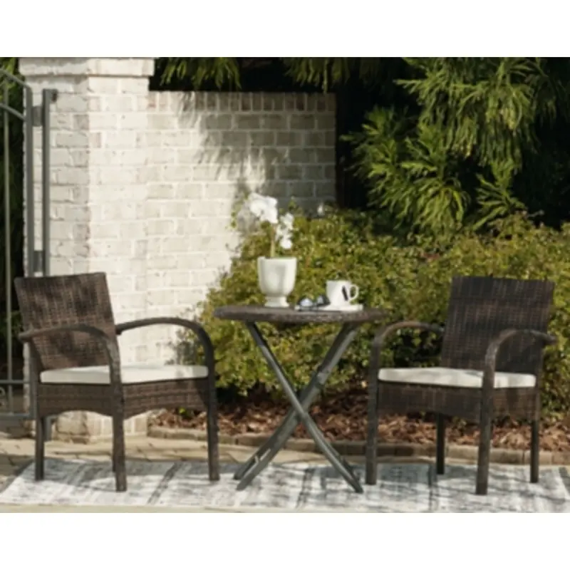 Anchor Lane Outdoor Dining Set: Brown Table And Two Chairs 2