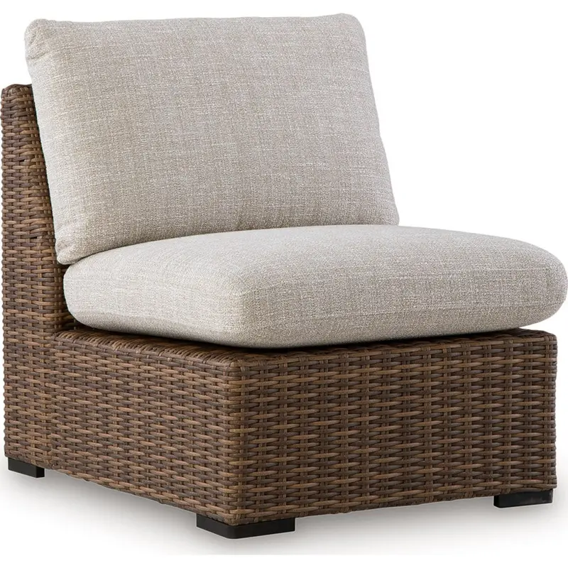 Angel Island Outdoor Armless Lounge Chair With Cushion 1