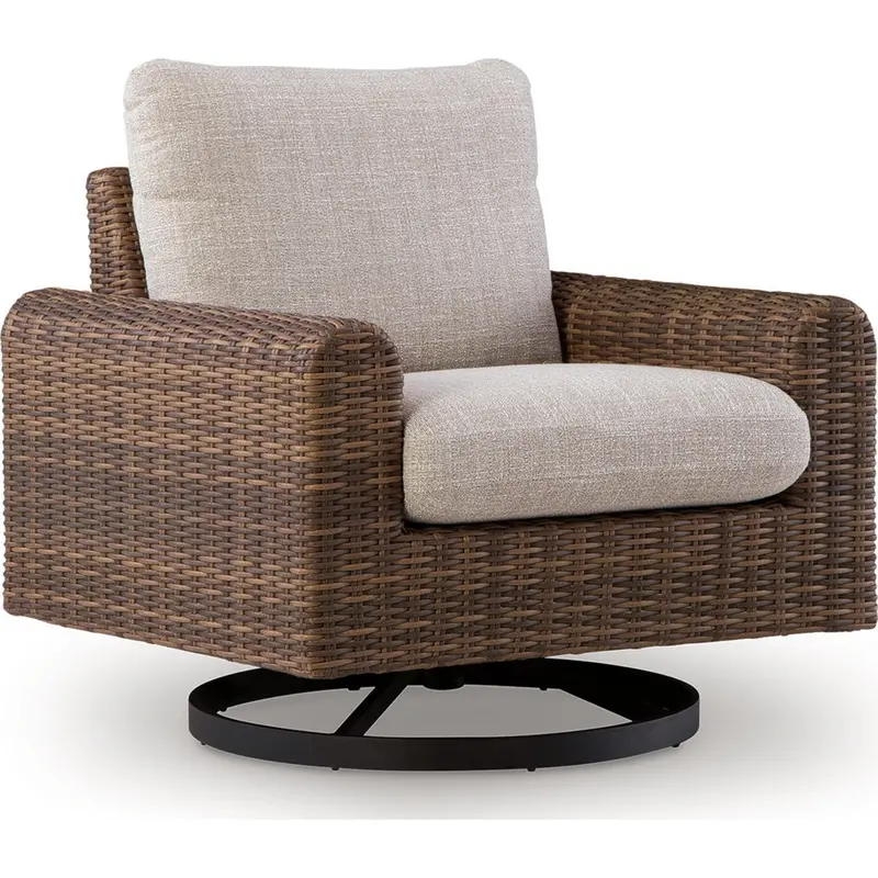 Angel Island Weather-Resistant Swivel Lounge Chair With Outdoor Cushions 1