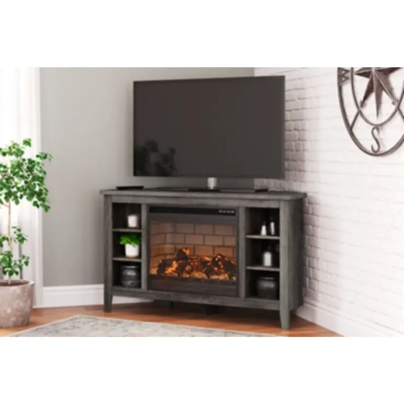 Arlenbry L-Shaped Corner Tv Stand With Shelves 2