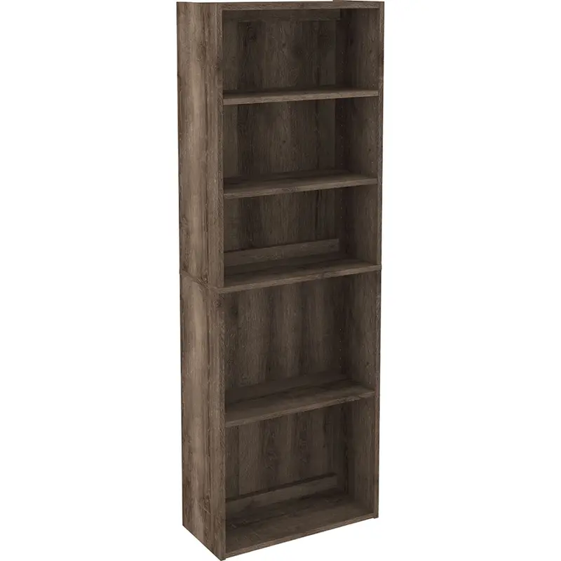 Arlenbry Open-Back Wooden Bookcase With Adjustable Shelves 1