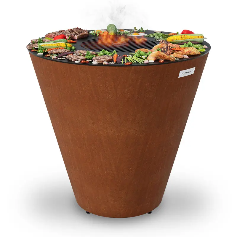Arteflame One Series 40″ Xxl Flat-Top Charcoal Grill & Fire Bowl – Single-Piece Corten Steel Body 1