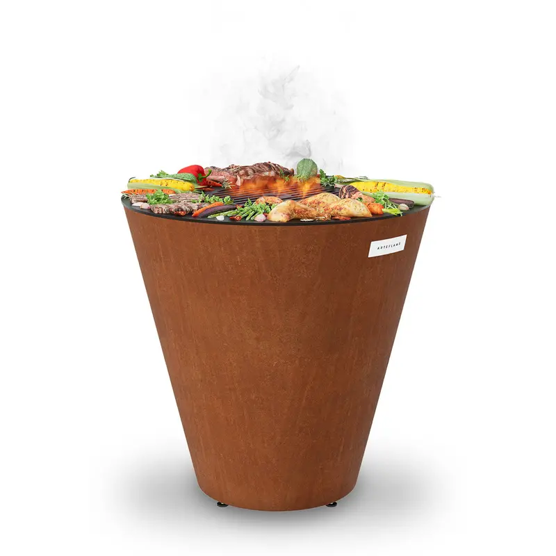 Arteflame One30 – 30″ One Series Flat-Top Charcoal Grill & Fire Bowl – Single-Piece Corten Steel 1