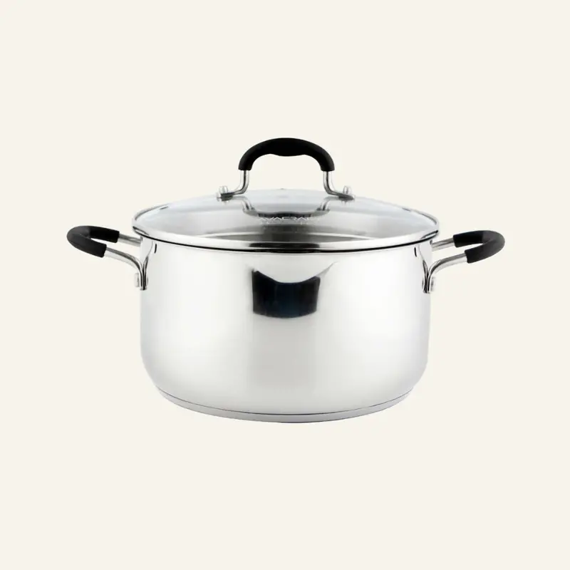 Avacraft 6-Quart 5-Ply Stainless Steel Stockpot With Strainer Lid 1
