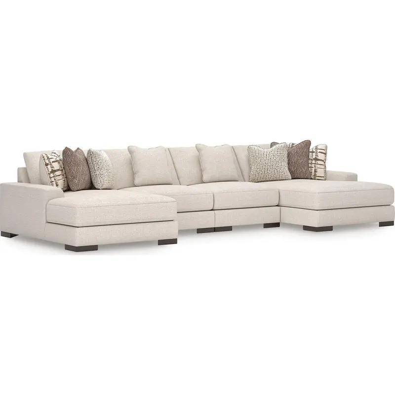 Barrelton Exclusive 4-Piece L-Shaped Sectional With Double Chaise 1