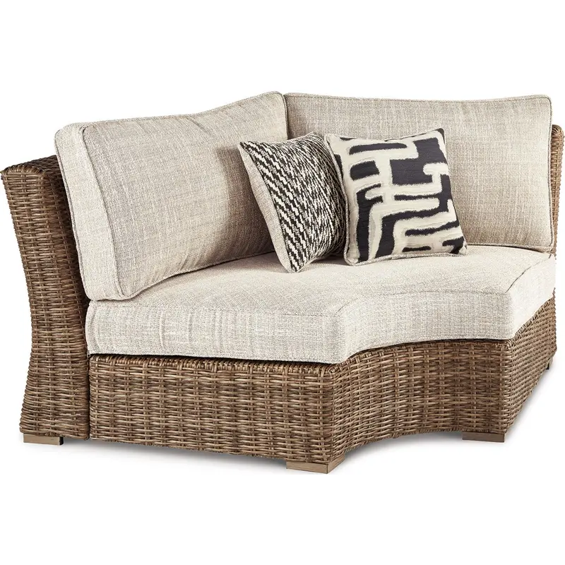 Beachcroft All-Weather Outdoor Curved Modular Lounge Chair W/ Cushions 1