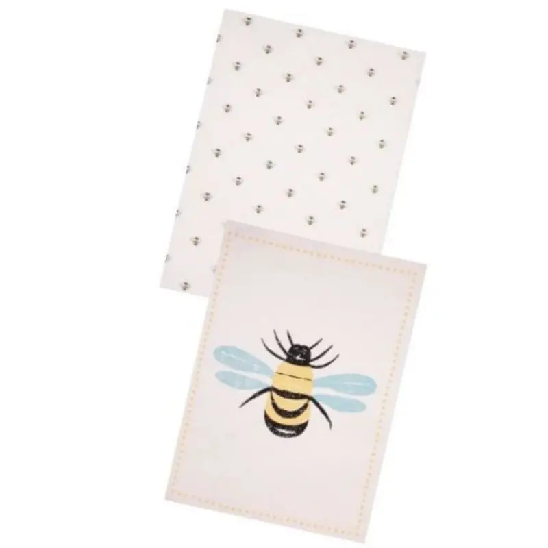 Bees Knees Duo Pack Tea Towels – Sunny Yellow Design 1