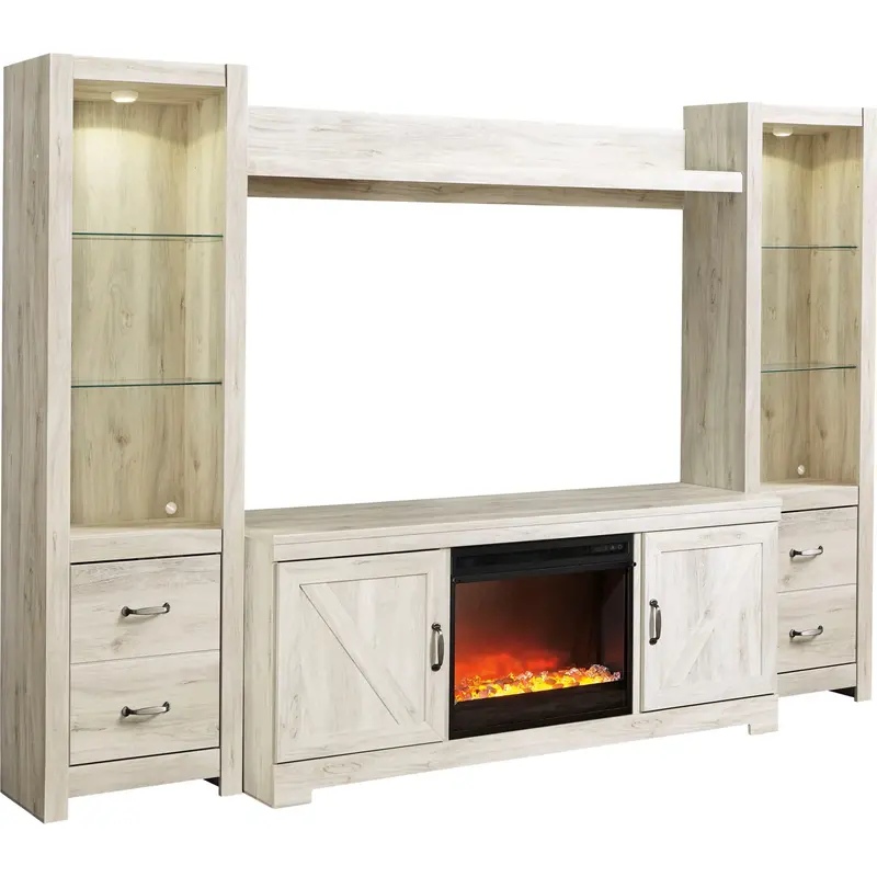 Bellaby Wall-Mounted Entertainment Unit With Built-In Fireplace 1