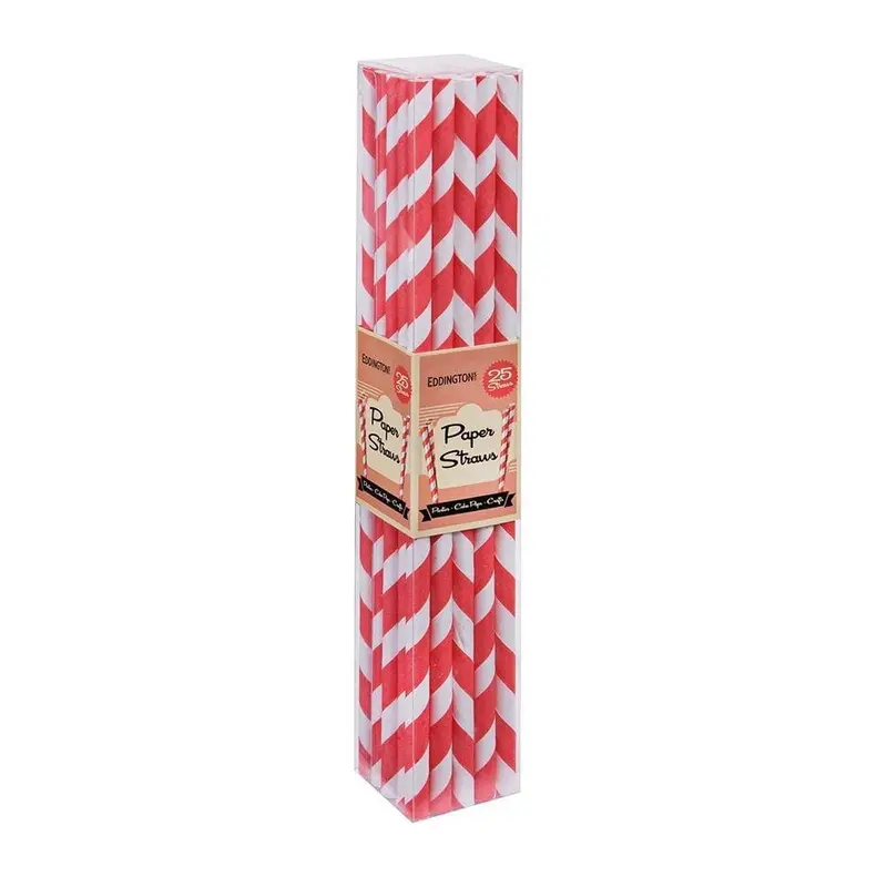 Biodegradable Red Paper Drinking Straws – 12-Pack 1