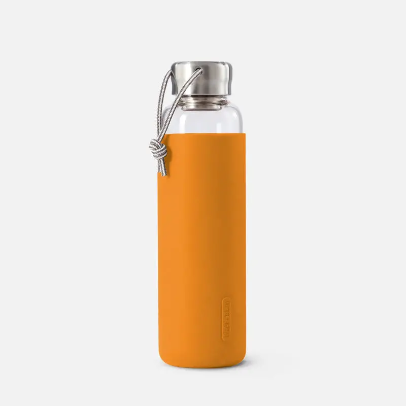 Black & Blum Borosilicate Glass Water Bottle With Bamboo Lid – 500Ml 1