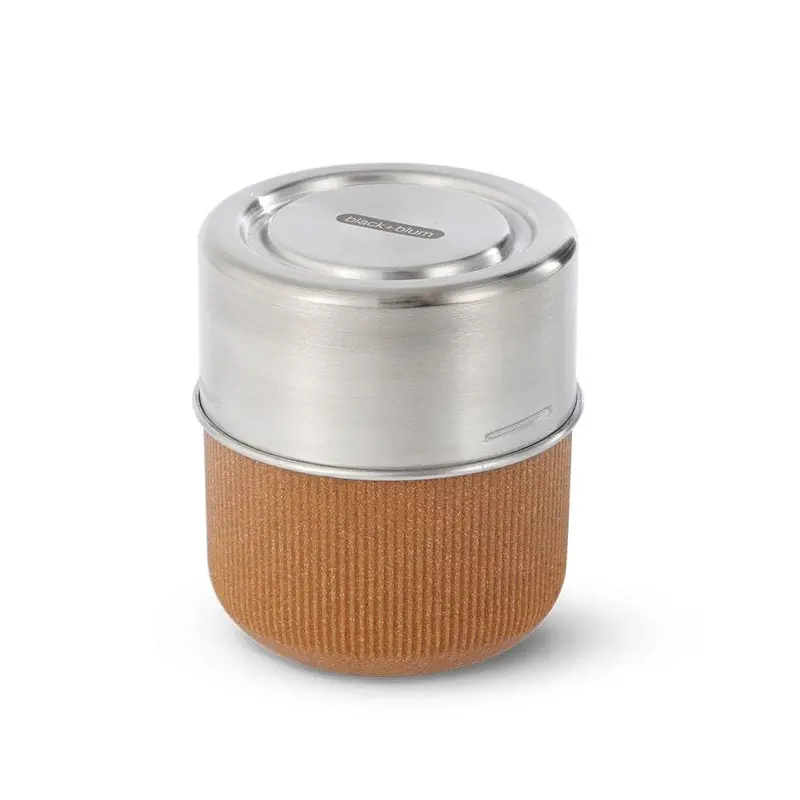 Black & Blum Glass Lunch Pot – Almond-Colored Heat-Resistant Meal Jar 1