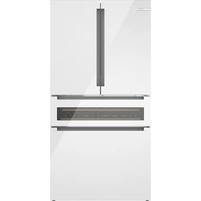 Bosch B36Cl81Enw 36-Inch French-Door Bottom-Mount Refrigerator – 800 Series, Glass-Door Design, Artic White 1