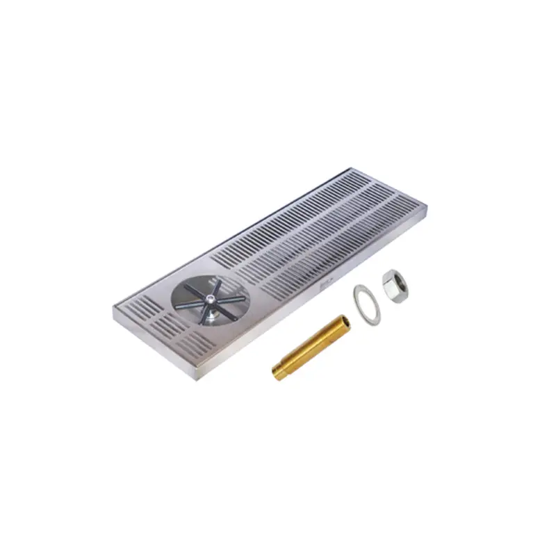 Brushed Stainless Steel Side-Mount Glass Rinser With Drain Tray – 24" X 7" 1