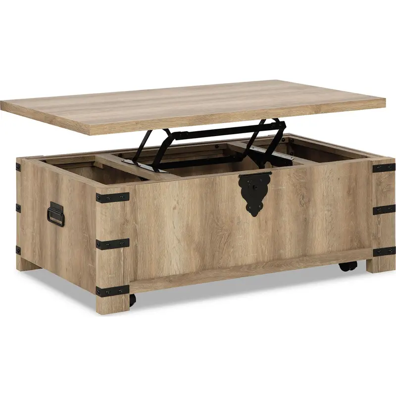 Calaboro Rectangular Coffee Table With Tempered Glass Top 2