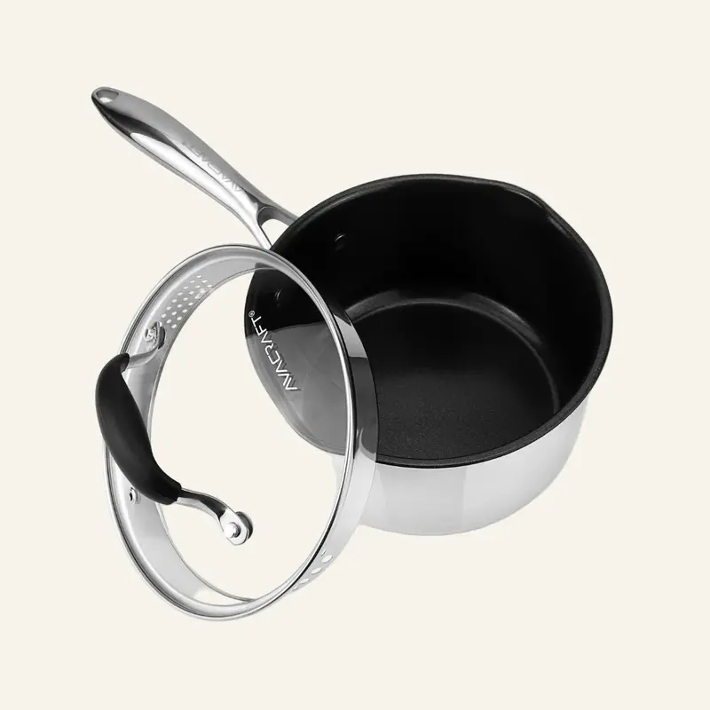 Ceramic Nonstick 2.5-Quart Saucepan With Strainer Lid – Pfoa-Free 1