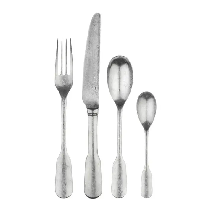 Charingworth Fiddle Vintage Satin 24-Piece Cutlery Set – Antique-Inspired Flatware 1