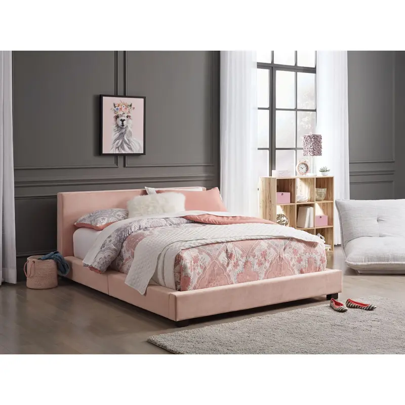 Chesani Soft-Upholstered Twin Bed With Low Profile Design 2