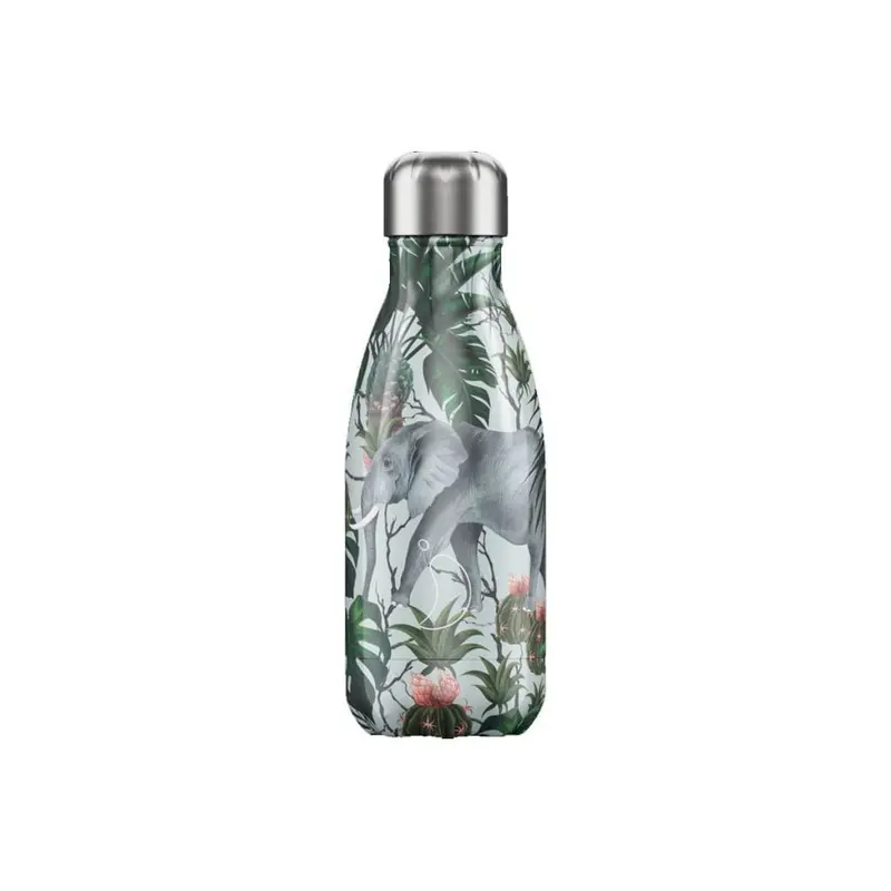 Chilly'S 260Ml Elephant-Print Insulated Water Bottle 1