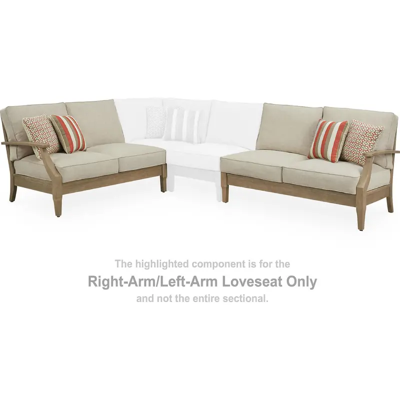 Clare View Modular Outdoor Loveseat – Left Arm Configuration 1