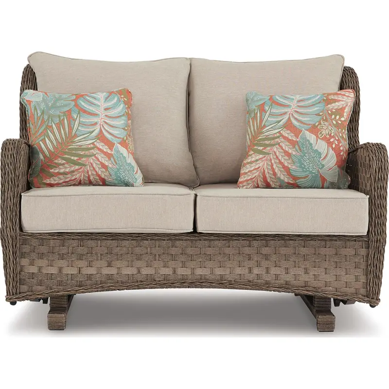 Clear Ridge Outdoor Loveseat Glider With All-Weather Cushions 1
