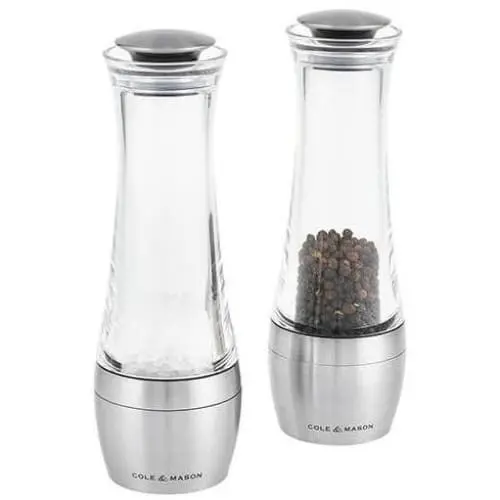 Cole & Mason Amesbury Clear Acrylic & Stainless Steel Mill Gift Set – 190Mm 1