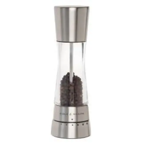 Cole & Mason Derwent Stainless Steel & Acrylic Pepper Mill – Gourmet Precision 1