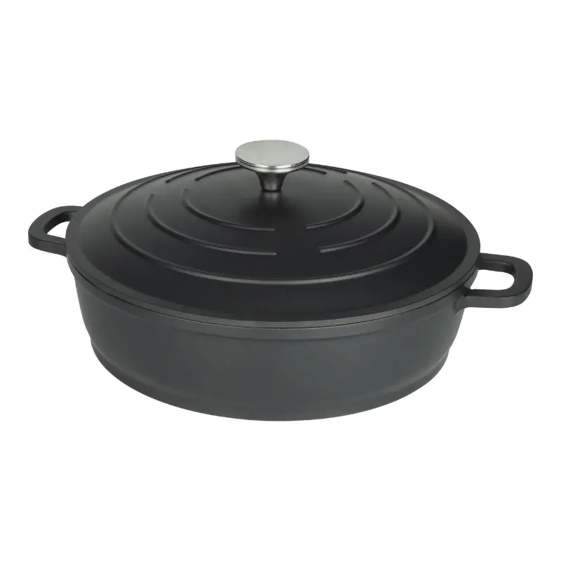 Commichef Cast Aluminium Shallow Casserole Pan For Even Cooking 1