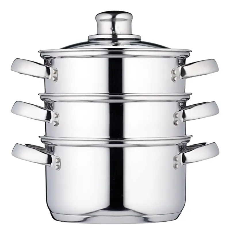 Compact 16Cm Three-Tier Stainless Steel Steamer – K.C. Range 1