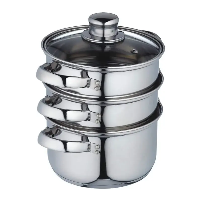 Compact 16Cm Three-Tier Stainless Steel Steamer – K.C. Range 2