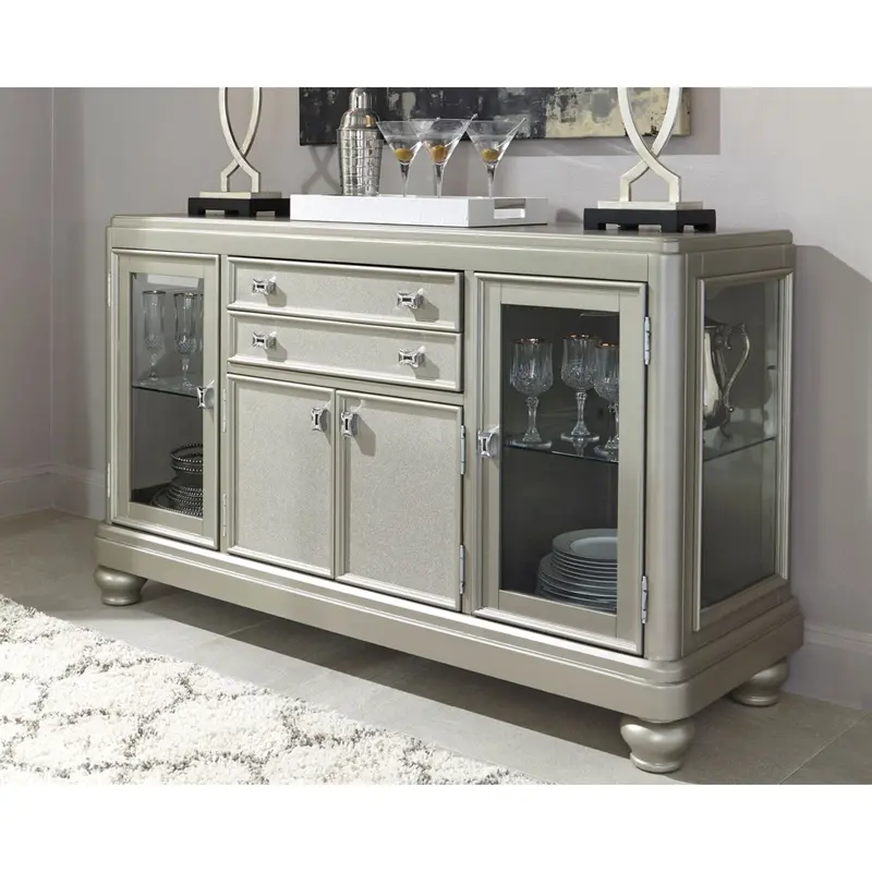Coralayne Wooden Dining Server – Open & Closed Storage 2