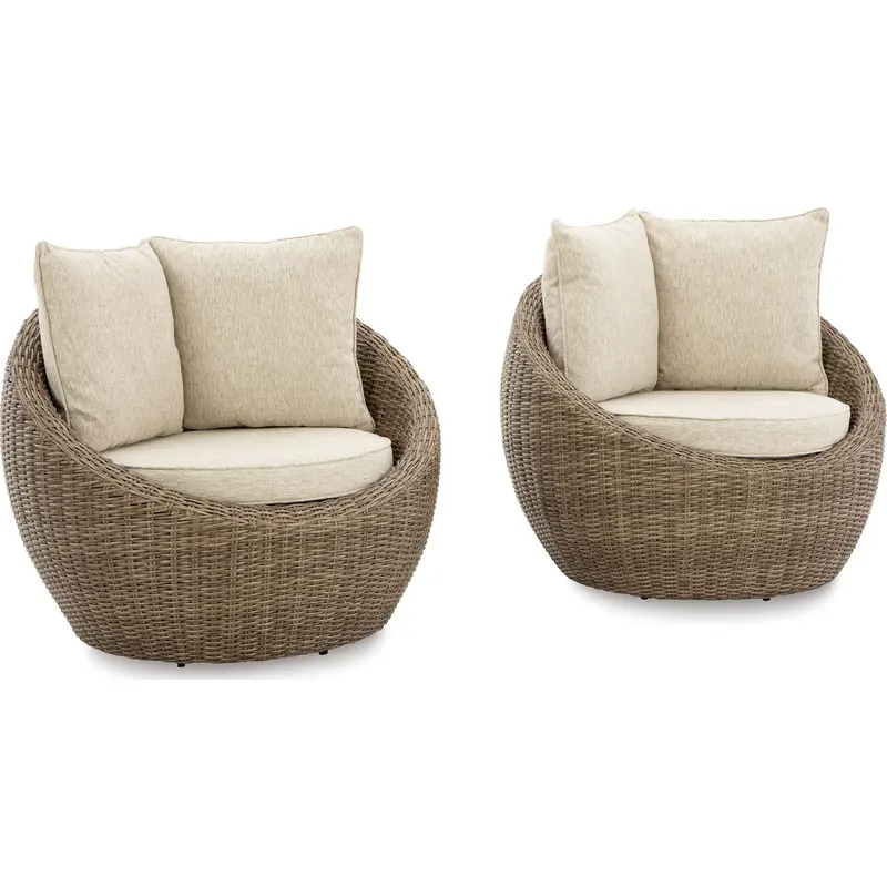 Danson Rotating Outdoor Lounge Chairs – Cushioned Twin Set 1