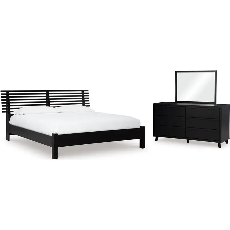 Danziar Queen Bedroom Set Featuring Slat Platform Bed And Matching Pieces 1