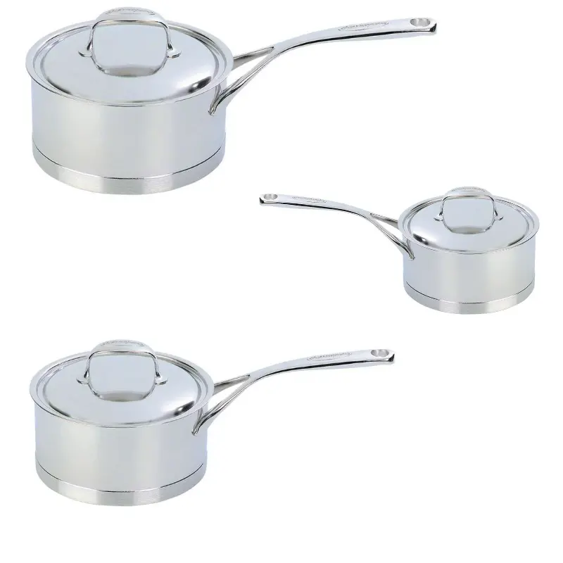 Demeyere Atlantis Stainless Steel Saucepan Set (14–20 Cm) With Lids 1