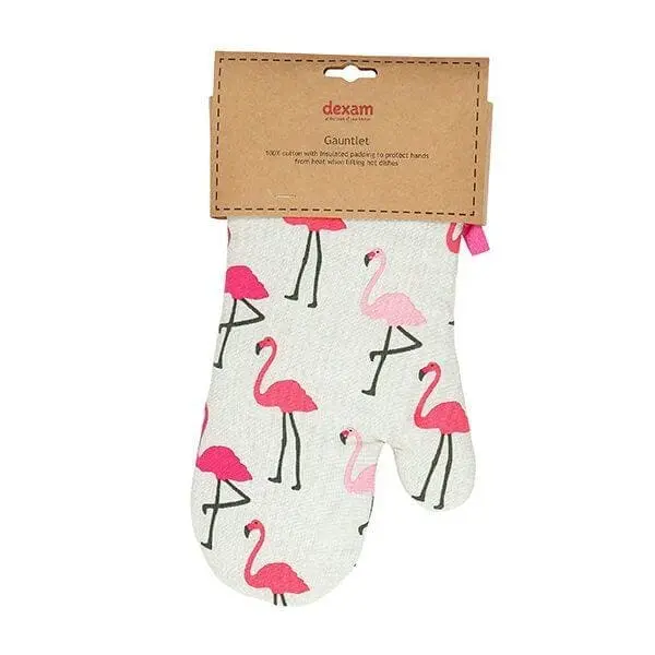 Dexam Flamingo Gauntlet-Style Oven Mitt – Pink 1