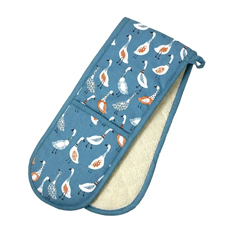 Dexam Giggling Geese Print Double Oven Gloves 1