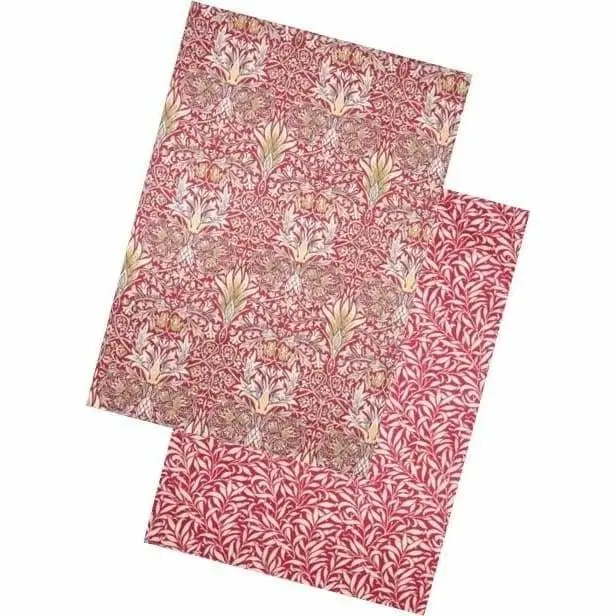 Dexam Morris & Co Snakeshead Tea Towel Pair – Claret 1