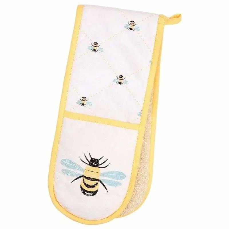 Dexam Yellow Double-Layer Oven Mitt – Bees Knees Design 1