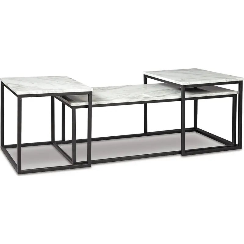 Donnesta Nesting Table Set – Set Of 3 Contemporary Accent Tables 1