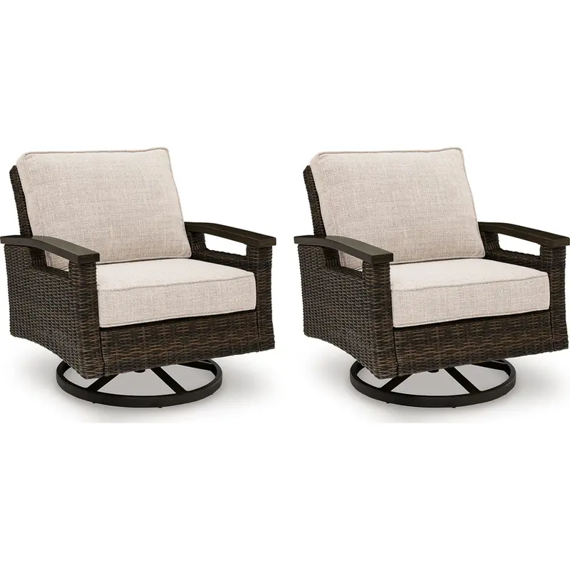 Drakes Beach Dual-Swivel Outdoor Lounge Chairs – 2-Piece Set 1