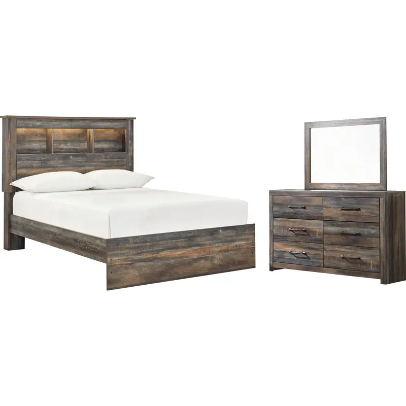 Drystan Full Bookcase Bed – 5-Piece Storage-Focused Bedroom Set 1