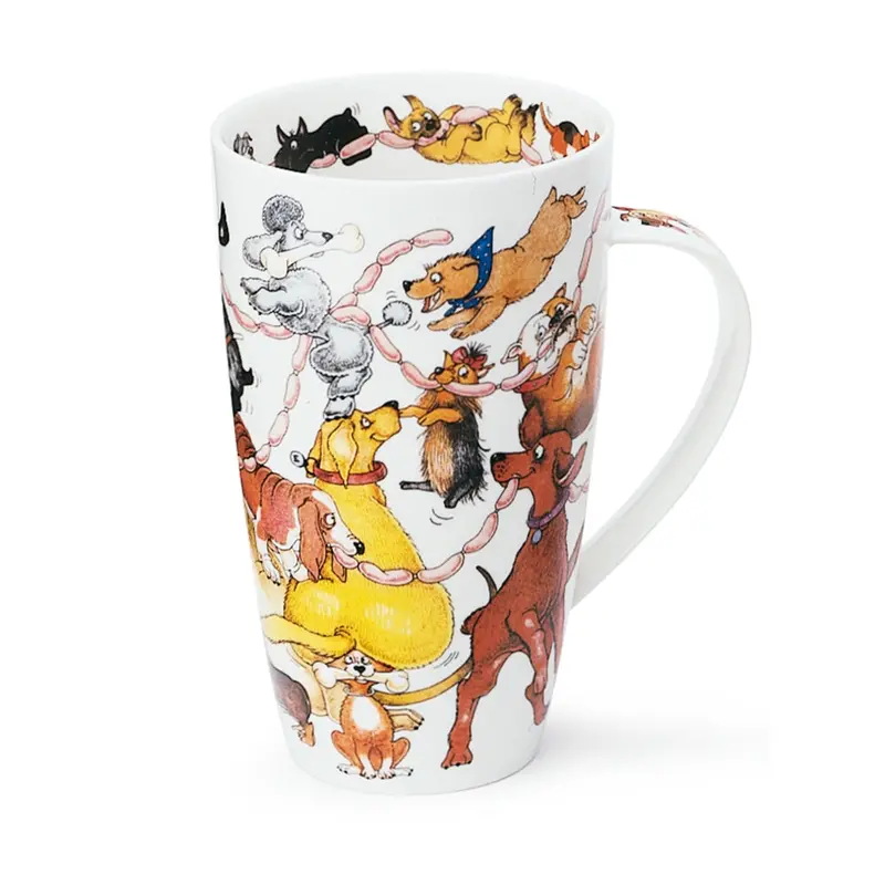 Dunoon Henley Mug – ‘Dogs Frolics’ Illustration, 0.6L 1