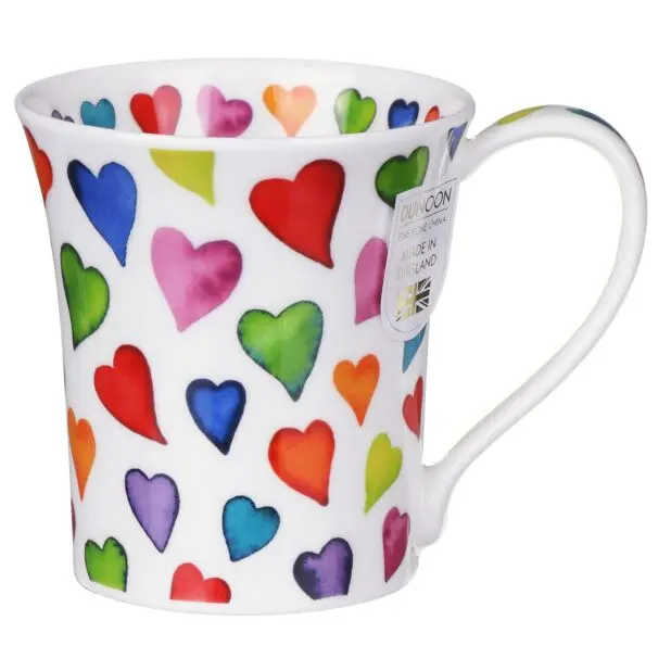 Dunoon Jura Ceramic Mug – Heart-Themed Design In Warm Tones 1