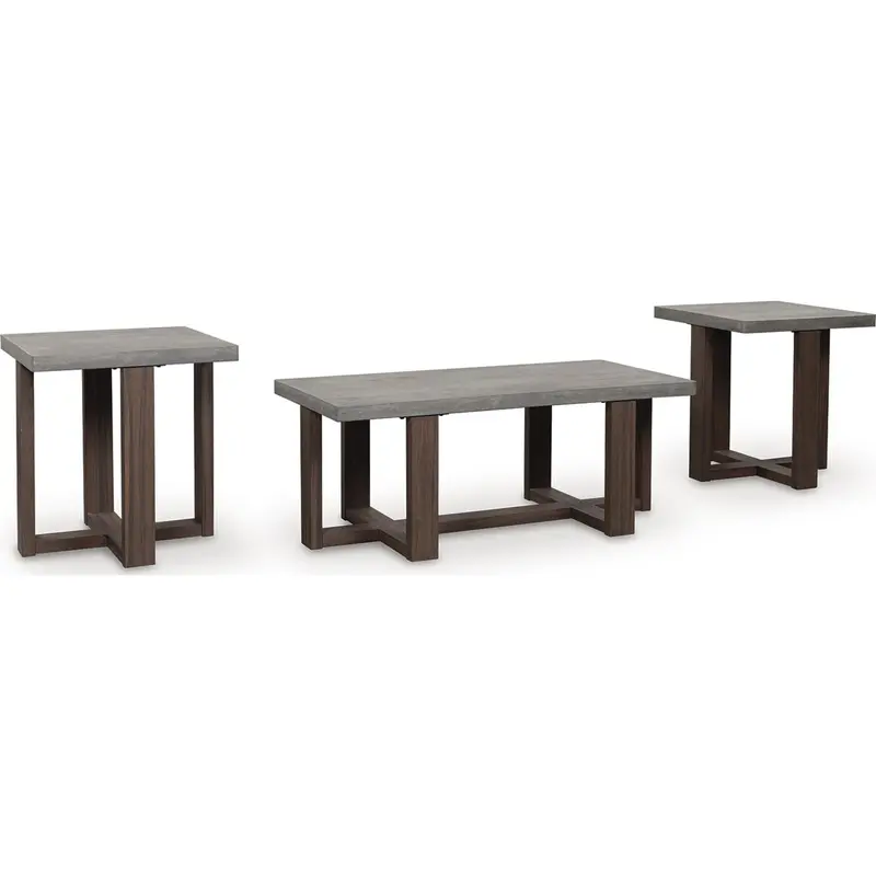 Dynnford 3-Piece Nested Occasional Table Set – Contemporary Living Room Ensemble 1