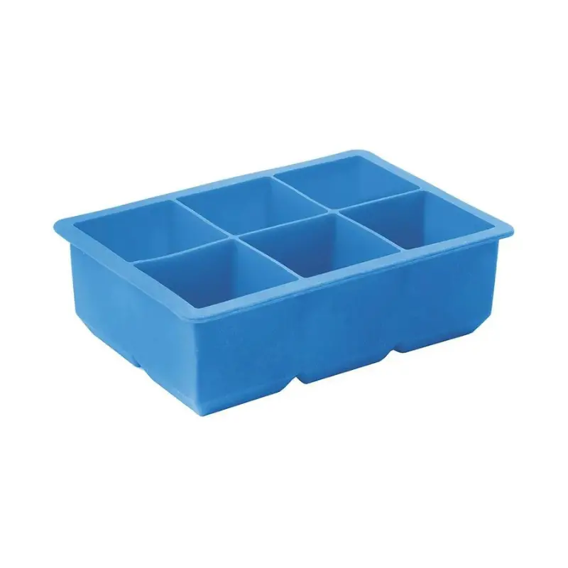 Eddingtons Super Large Ice Cube Tray – 6-Cavity Blue Silicone Mold 1