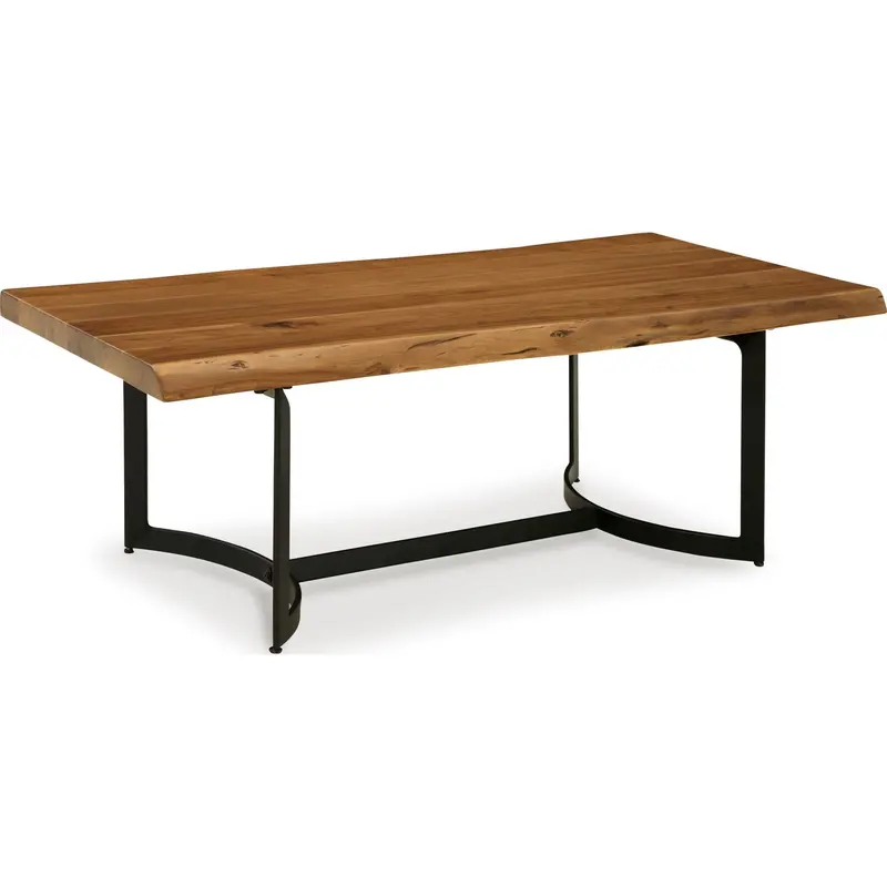 Fortmaine Rustic Wood Coffee Table With Storage Shelf 1
