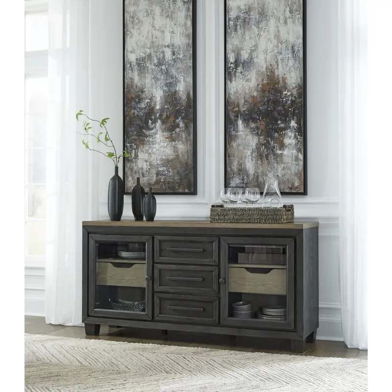 Foyland Dining Server – Storage-Focused Buffet With Display Shelving 2