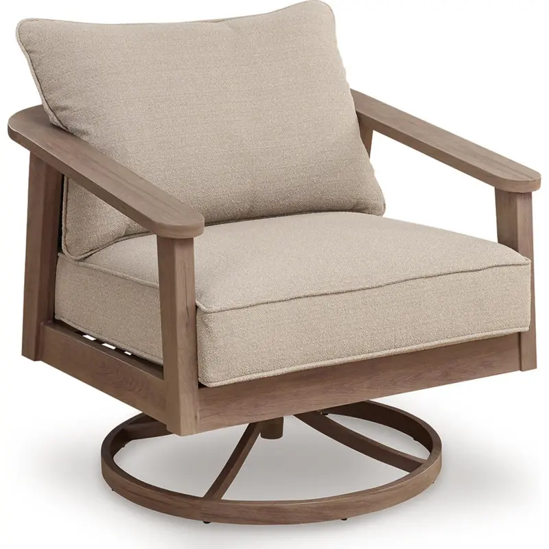 Francis Beach 360-Degree Swivel Outdoor Lounge Chair With Quick-Dry Cushion 1